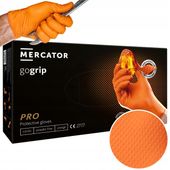 RĘKAWICE nitrylowe MERCATOR gogrip orange S 50 szt., rękawice warsztatowe