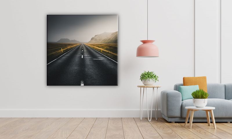 OBRAZ NA PŁÓTNIE 016 Droga na polach 60x60cm zdjęcie 5