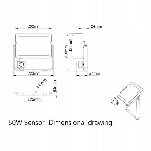 Naświetlacz LED 50W 4000K IP65 Halogen Reflektor z Czujnik Ruchu PHILIPS na Arena.pl