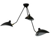Sufitowa lampa 3-punktowa Crane P8703 Step do jadalni loft czarna