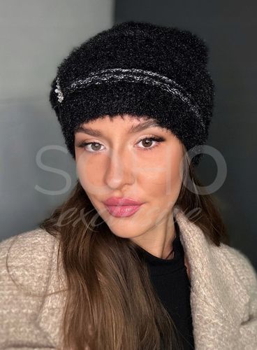CZAPKA DAMSKA JESIEŃ ZIMA WIOSNA CIEPŁA WYGODNA KOBIECA MODNA CZARNA 2973 na Arena.pl