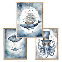Zestaw trzech plakatów dla dzieci Magic Ocean 2
