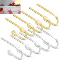 Uchwyty na skarpety świąteczne metalowe haczyki 10 sztuk złote srebrne