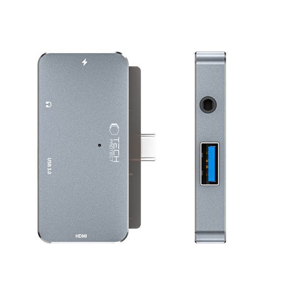 TECH-PROTECT V6-HUB ADAPTER 4IN1 GREY zdjęcie 4