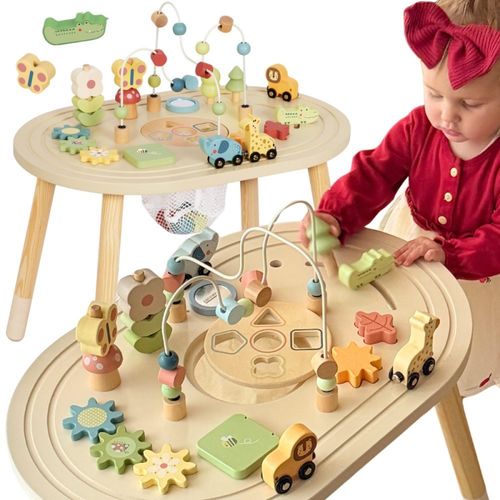 TOOKY TOY Drewniany Stolik Aktywności Safari na Arena.pl