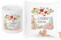 Dla Krawca Krawcowej Zestaw Poduszka + Skarbonka Z Nadrukiem Ze Zdjęciem