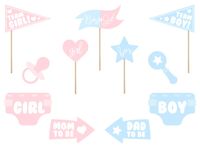 Gadżety akcesoria do zdjęć Baby Shower gender fotobudka