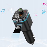 TRANSMITER BLUETOOTH AUDIO FM MP3 SZYBKA ŁADOWARKA USB SD LCD QC3.0 RGB