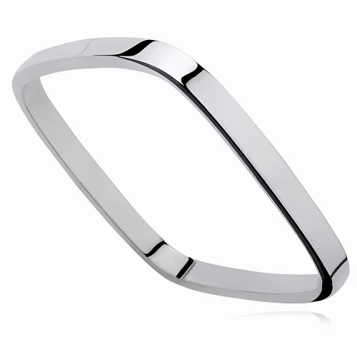 ELEGANCKA SZTYWNA SREBRNA GŁADKA BRANSOLETA POŁYSK na Arena.pl