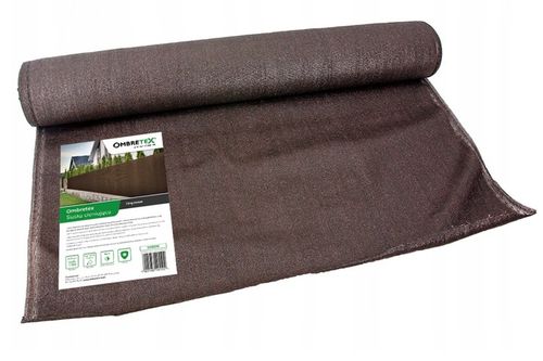 Osłona Na Ogrodzenie Płot 1,2x10m Brązowa Siatka Cieniująca Brąz Mata na Arena.pl