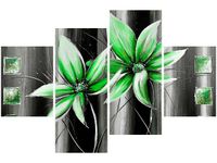 140CM 70 OBRAZ KWIATY ZIELONO ŚCIENNY