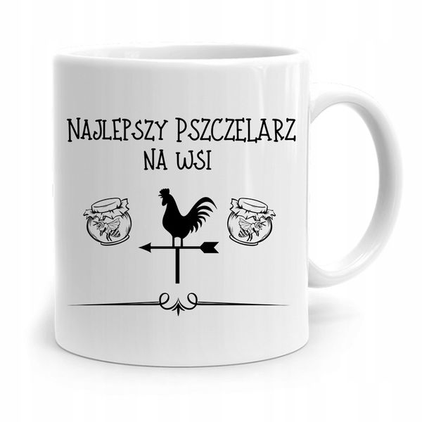 Kubek Prezent Dla Pszczelarza Najlepszy Na Wsi Z Nadrukiem Ze Zdjęciem zdjęcie 1