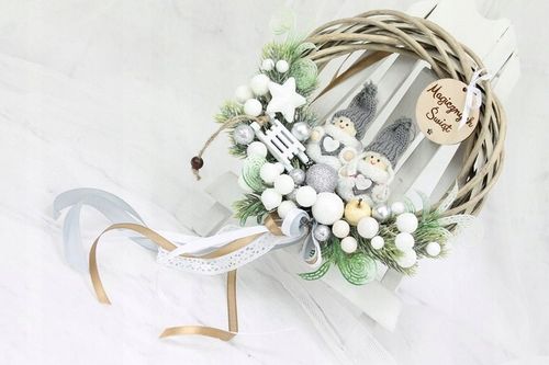 Wianek świąteczny wieniec stroik na drzwi ozdoba na Arena.pl