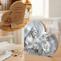 Obrazek Pamiątka Komunii dla Chłopca 15x15 z Grawerem Dedykacji