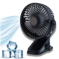 MINI WENTYLATOR NA BIURKO MAŁY WIATRAK WIATRACZEK STOJĄCY CZARNY PRZENOŚNY