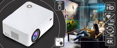 RZUTNIK SMART TV PROJEKTOR WIFI FULL HD 4K 9000lm LED LCD BLUETOOTH ANDROID na Arena.pl