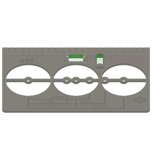 SZABLON DO WYMIAROWANIA OTWORÓW PUSZEK PRĄDOWYCH Z LIBELLĄ POZIOMICĄ na Arena.pl