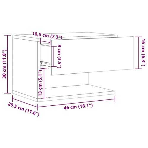 Ścienne szafki nocne, 2 szt., dąb artisian na Arena.pl