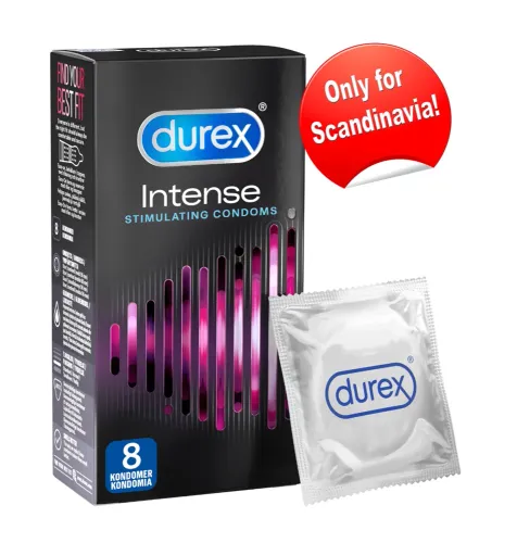 durex intense - prezerwatywy z żebrowaniem i wypustkami 8 sztuk na Arena.pl
