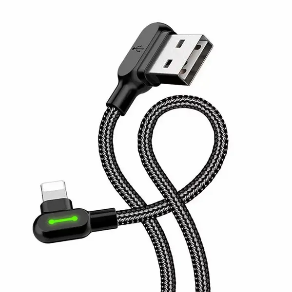 Kabel USB do Lightning kątowy Mcdodo CA-4674 LED, 0.5m (czarny) zdjęcie 1