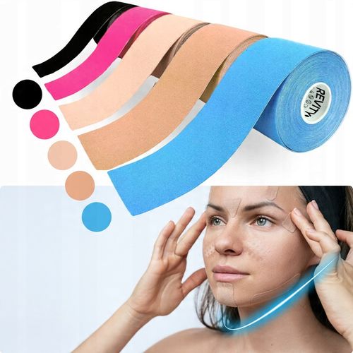 TAŚMA DO BIUSTU TAPINGU TWARZY 5m KINEZJOLOGICZNA KINESIO LIFT TAPE TEJPY na Arena.pl