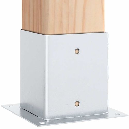 Podstawy słupków kwadratowe 4 szt. Srebrne Stal ocynkowana na Arena.pl