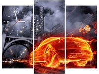 90CM 70 ZEGAR 3 ELEM MKNĄCE AUTO SCIENNY DRUK