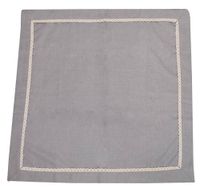 Obrus szary z koronką 140x320cm