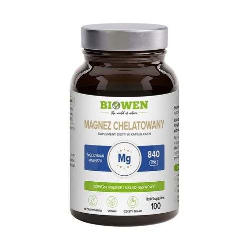 Biowen Magnez Chelatowany Diglicynian Magnezu 840 mg 100 kaps. na Arena.pl
