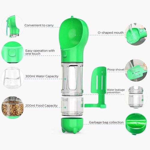 Butelka na wode dla psa przenośny dozownik zielony na Arena.pl