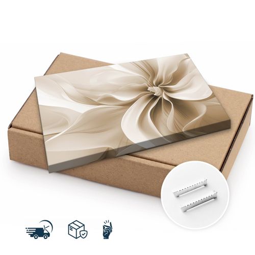 Obraz Na Płótnie Abstrakcja Kremowy Kwiat Dekoracja Glamour 120cm x 80cm na Arena.pl