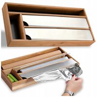 DYSPENSER DO FOLII ORGANIZER DO KUCHNI POJEMNIK PODAJNIK DOZOWNIK BAMBUS