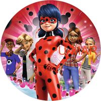 Opłatek na tort Urodziny Biedronka Czarny Kot Postać Tekst Gratis