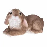 Figurka ogrodowa Dekoracyjny KRÓLIK leżący brąz 22cm Ozdoba