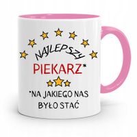 Kubek Różowy Dla Piekarza Najlepszy Piekarz Z Nadrukiem Ze Zdjęciem