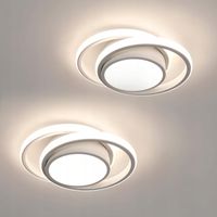 Lampa Sufitowa Plafon LED do Salonu Biała Okrągła 32W 4500K 2 szt.