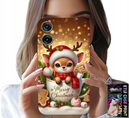 ETUI DO MOTOROLA MOTO G55 - RENIFEREK SŁODKI RENIFER ŚWIĄTECZNE WZÓR na Arena.pl