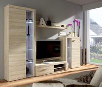 Zestaw mebli do salonu dąb sonoma meblościanka KAMARO oświetlenie LED
