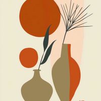 Plakat 100x100cm Wazy w Czerwieni