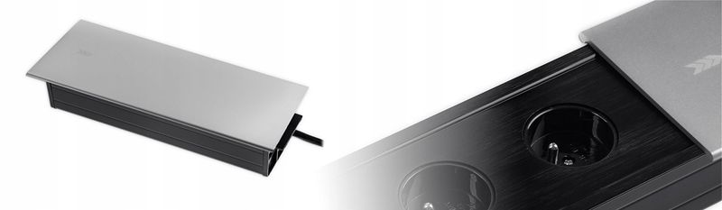 Gniazdo blatowe do biurka chowane rozsuwany mediaport USB SPS-S24S zdjęcie 2