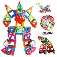 KLOCKI MAGNETYCZNE 130 ELEMENTÓW DOMEK AUTKO PRZYCZEPA DLA DZIECI