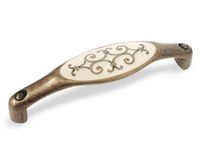 Uchwyt do mebli Riccia 15134Z1280L.09 Bosetti Marella Rozstaw w mm - 128, Kolor pokrycia - Stary mosiądz