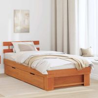 Ramka łóżka Woskowy brąz 75 x 190 cm Lite drewno sosnowe