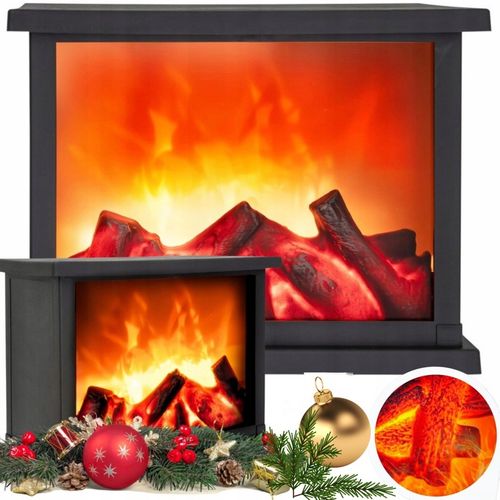 KOMINEK LED LAMPION Z OGNIEM RUCHOMY PŁOMIEŃ ELEKTRYCZNY DEKORACJA ŚWIĘTA na Arena.pl