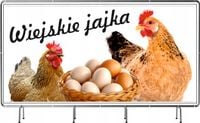 Plandeka reklamowa 200x100 cm - Baner Świeże jajka
