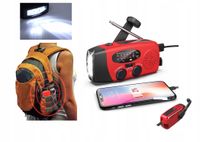 Radio Awaryjne Survivalowe Solarne Na Korbę Powerbank Latarka 2000Mah Fm/Am