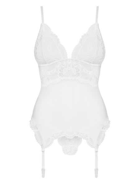 Bielizna-810-Cor-2 Gorset I Stringi Biały  S/M zdjęcie 5