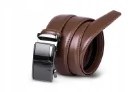 pasek męski skórzany do garnituru z automatyczną klamrą - cezmar