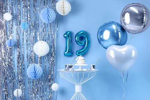 balon foliowy cyfra 9, 35cm, niebieski na Arena.pl