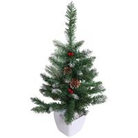 Choinka sztuczna w doniczce sosna ośnieżona 60 cm na biurko stroik